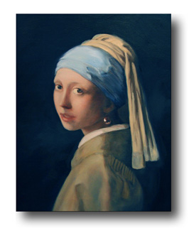 Vermeer's Girl with a Pearl Earring reproduced by Thomas Baker